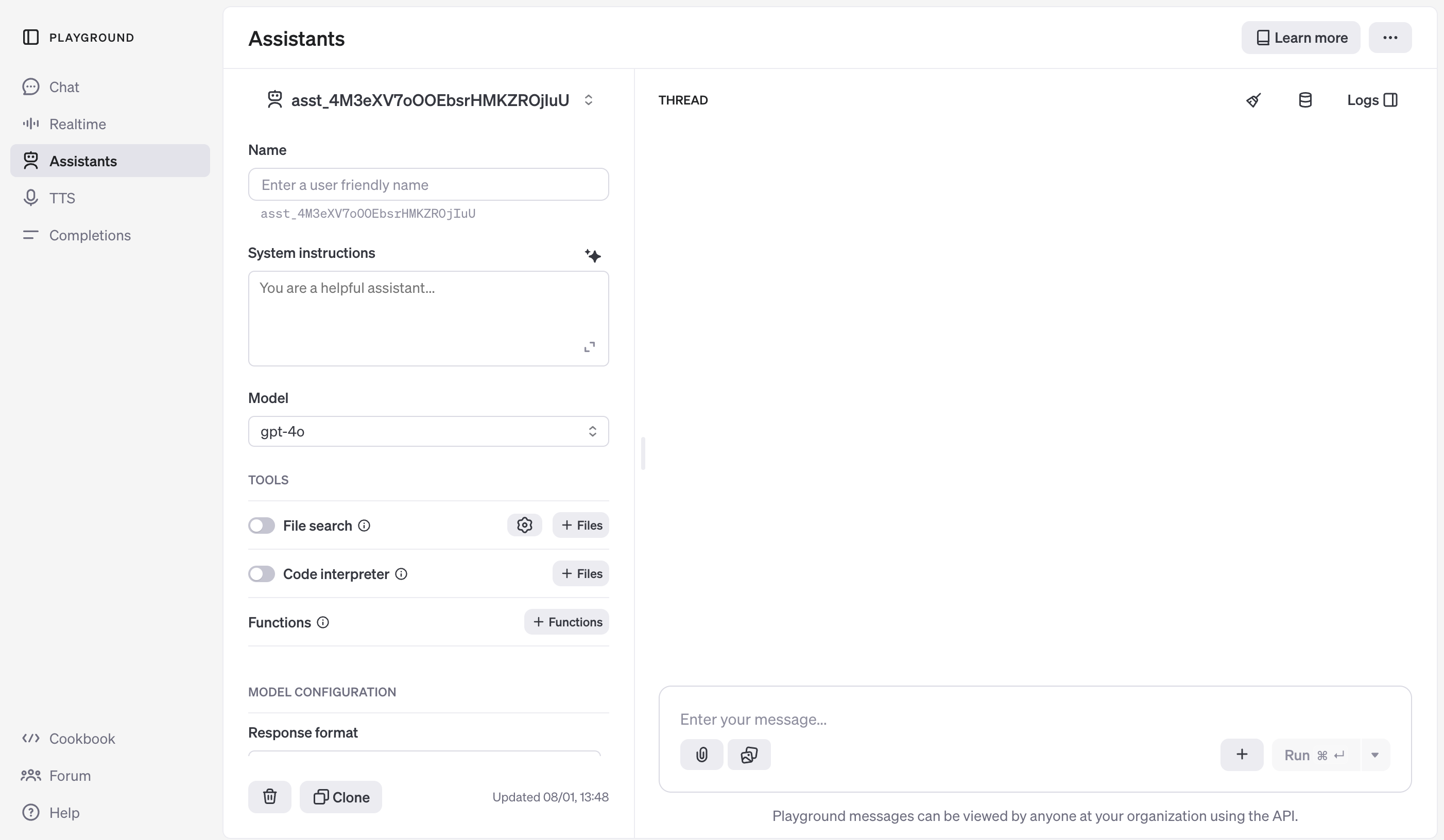 Assistants Playground